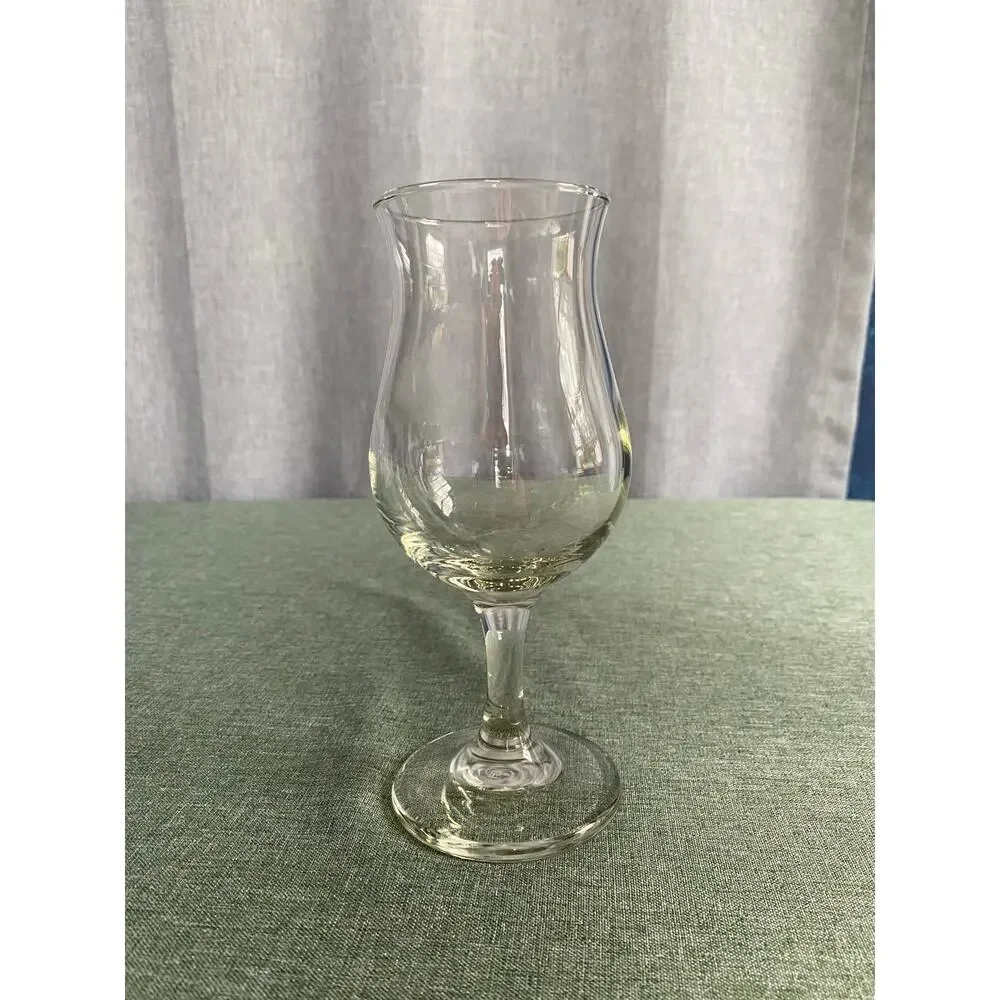 Vintage Clear Glass Hurricane Cocktail Glass - 7 Inches Tall